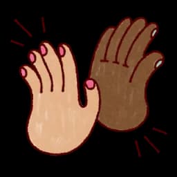 A colorful illustration of a high-five